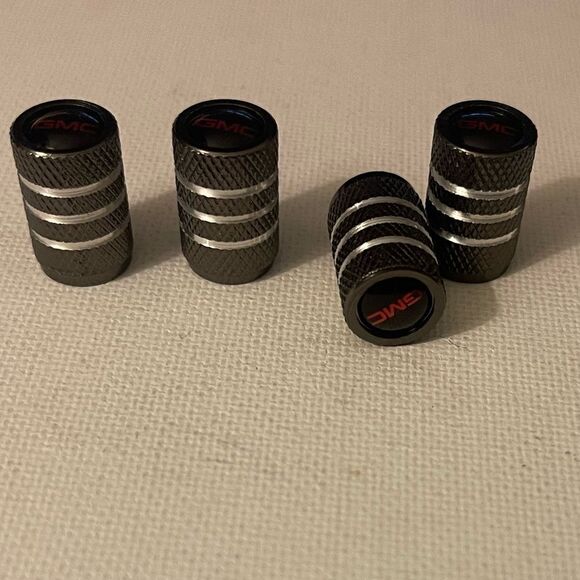 GMC Logo valve Stem caps in Gray set of 4 NWT - Picture 3 of 5